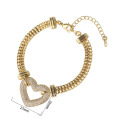 Shangjie OEM joyas Necklace&Bracelet  Gold Plated Jewelry Set Unique Fashion Thick Cuban Chain Korean Heart Women Jewelry Set